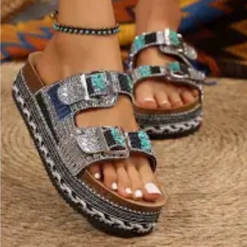 Stylish Women's Beaded Sandals *BIRKENSTOCK STYLE* EU 37 US 6.5